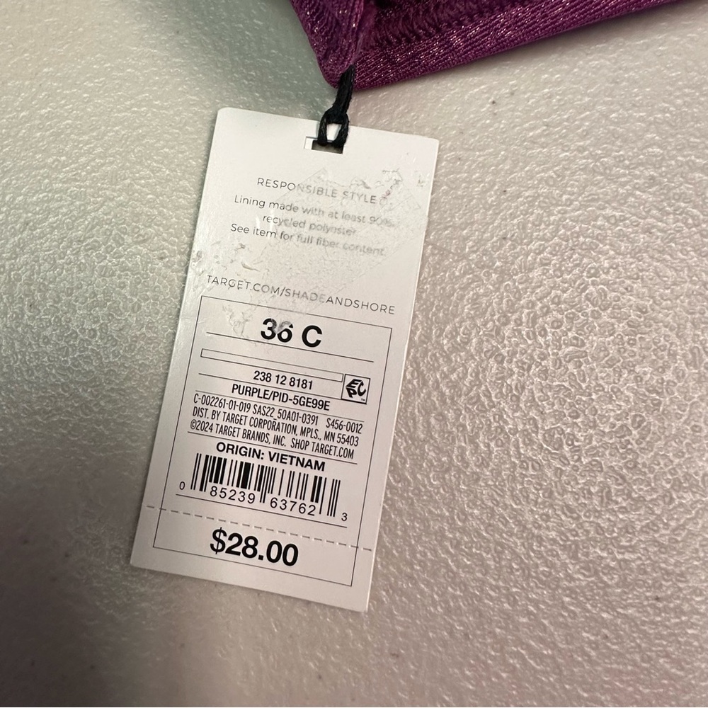 Shade & Shore Women's‎ Sparkling Magenta Bikini top - Picture 3 of 4
